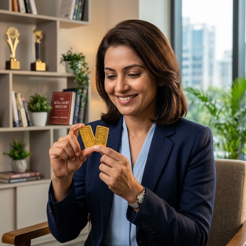 Happy Investor with Gold